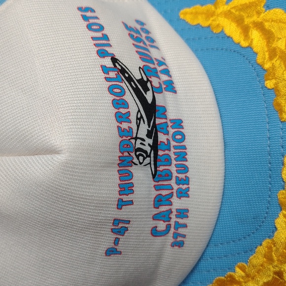 Vintage 1999 P-47 Thunderbolts Pilots Hat Cap Strap Back Ball Adjustable - Picture 2 of 9